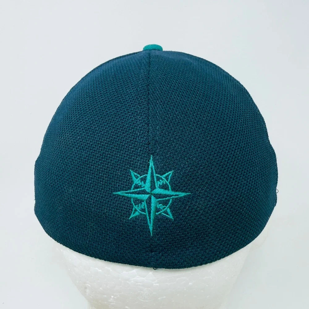 Nike Seattle Mariners Flexfit Hat Mens Navy Blue Teal Mesh MLB Baseball Cap L/XL